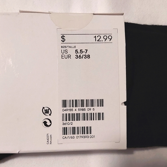 H&M Women's 2 Pack Black Over Knee Socks NWT Size 5.5-7 - Picture 4 of 4